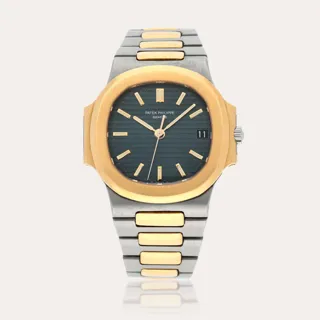 Patek Philippe Nautilus 3800/1 Stainless steel and 18k yellow gold Blue