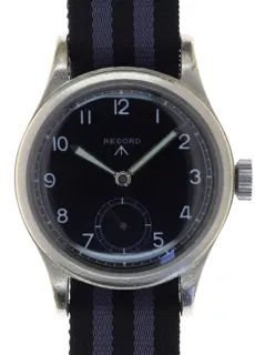 Record Watch Company Gents Wristwatch Military Stainless steel Black