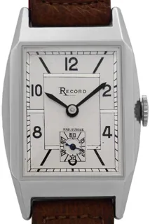 Record Watch Company Gents manual wind Wristwatch 41 Stainless steel 2-tone silvered