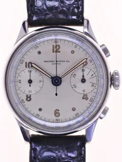 Record Watch Company Gents Wristwatch Chronograph 2844 Stainless steel Silver