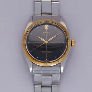 Rolex Oyster Perpetual 34 1008 Stainless steel and 18k yellow gold Black