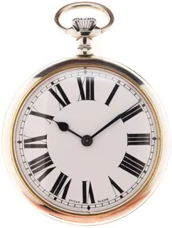 Saxonia Gents big open face Case Pocket Watch 65.4mm Nickel White