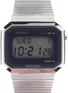 Seiko Gents multifunctional Wristwatch F051 u2013 5000 Stainless steel