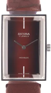 Sicura Maya 901.183 42mm chromium-plated base metal$stainless steel burgundy red