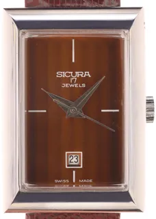 Sicura Gents manual wind Designers Wristwatch Stainless steel burgundy red