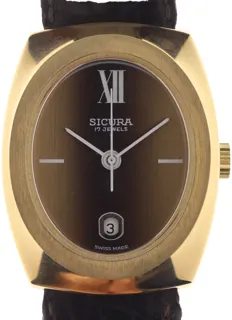 Sicura Gents manual wind Designers Wristwatch Yellow gold and Stainless steel Bronze