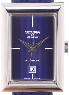 Sicura Gents manual wind Designers Wristwatch Stainless steel Blue