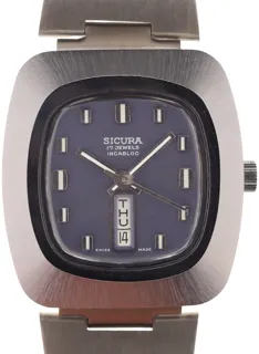 Sicura Gents manual wind Wristwatch RAX 1037-21 Stainless steel Blue