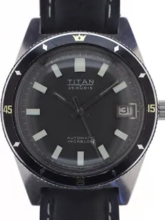 TITAN Gents Automatic Divers Wristwatch 90.845 Stainless steel Black