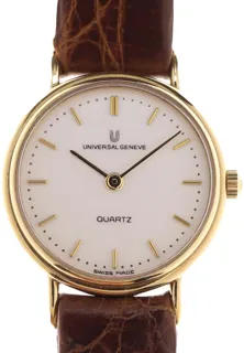 Universal Genève Ladies UNIVERSAL GENu00c8VE very elegant Quartz Wristwatch Classics 516.715 18 k yellow gold electro-plated White