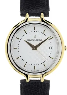 Universal Genève Gents Classic elegant flat Wristwatch UNIVERSAL GENu00c8VE 650.150 Yellow gold and Stainless steel Silver