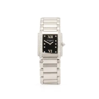 Patek Philippe Twenty~4 4910/20G 25mm 18k white gold Black