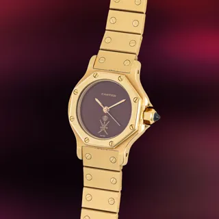 Cartier Santos 18k yellow gold Burgundy