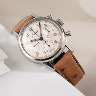 Minerva Chronograph VD 712 Stainless steel White