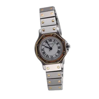 Cartier Santos Stainless steel and 18k yellow gold White