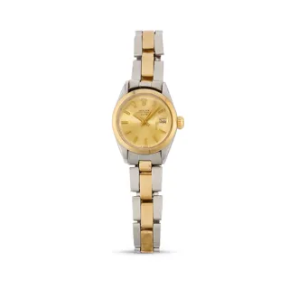 Rolex Date Stainless steel and 18k yellow gold Champagne