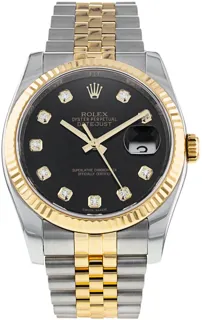 Rolex Datejust 36 116233 Yellow gold and Stainless steel Black