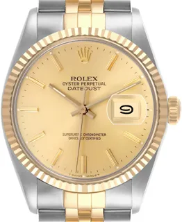 Rolex Datejust 36 16013 Stainless steel and 18k yellow gold Champagne