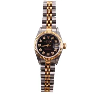 Rolex Lady-Datejust 69173 Stainless steel and 18k yellow gold Black