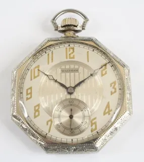 Waltham Watch Company 14ct White Gold Silver