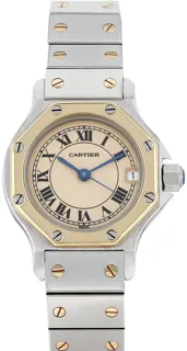 Cartier Santos Octogonale 187903 Yellow gold and Stainless steel Cream