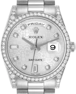 Rolex Day-Date 36 118389 18k white gold Silver