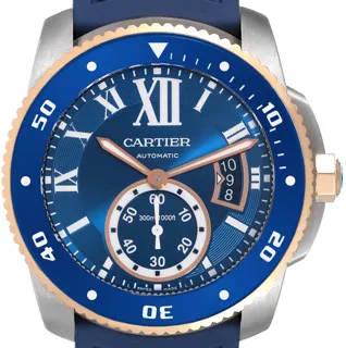 Cartier Caliber W2CA0009 Rose gold and Stainless steel Blue