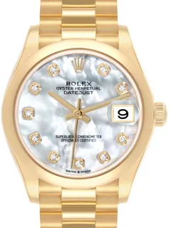 Rolex Datejust 31 278248 18k yellow gold White