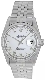 Rolex Datejust 36 16234 Stainless steel White