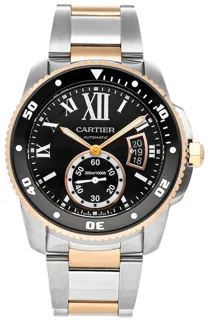 Cartier Calibre de Cartier W7100054 Rose gold and Stainless steel Black