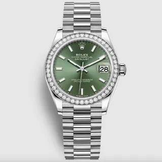 Rolex Datejust 278289RBR-0015 White gold Green