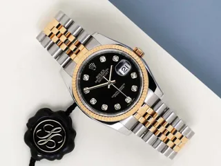 Rolex Datejust 36 116233-0158 Yellow gold and Stainless steel Black