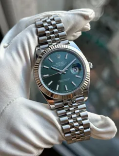 Rolex Datejust 126334-0028 White gold and Stainless steel Green