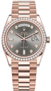 Rolex Day-Date 36 128345RBR Rose gold Gray