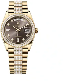 Rolex Day-Date 128348RBR-0007 Yellow gold Gray