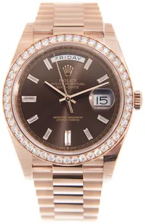 Rolex Day-Date 40 228345RBR Rose gold Brown