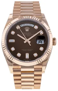 Rolex Day-Date 36 128235-0037 Everose gold Brown