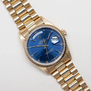 Rolex Day-Date 36 18238 Yellow gold blue