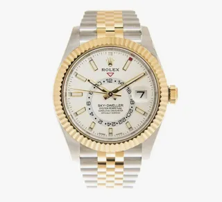 Rolex Sky-Dweller 326933-0010 Yellow gold and Stainless steel White