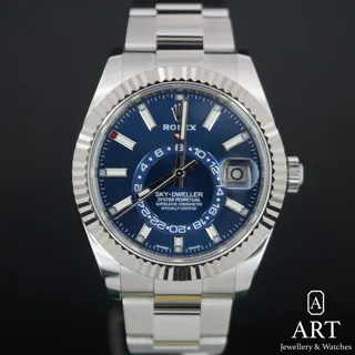 Rolex Sky-Dweller 326934-0003 White gold and Stainless steel Blue