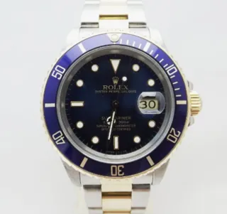 Rolex Submariner 16803 Yellow gold and Stainless steel Blue