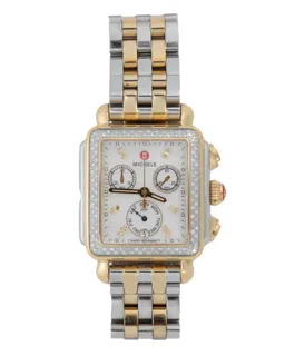 Michele Deco Stainless steel and Gold-plated White