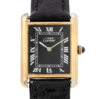 Cartier Tank Must Silver and Gold-plated Black