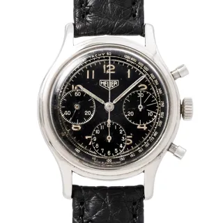 Heuer Pre-Carrera 2447 36mm Stainless steel Black