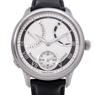 Maurice Lacroix Masterpiece Calendrier Retrograde MP7268-SS001-310 46mm Stainless steel Silver and Gray