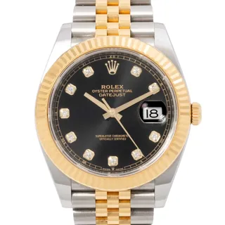 Rolex Datejust 41 126333 Stainless steel and 18k yellow gold Black