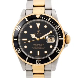 Rolex Submariner 16613 Yellow gold and Stainless steel Black