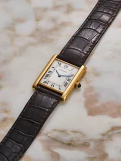 Cartier Tank 9606 24mm 18k yellow gold White