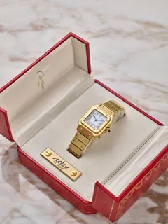 Cartier Santos 2964 29mm 18k yellow gold White