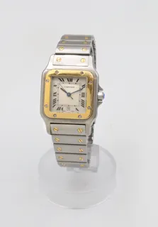 Cartier Santos Galbée 187901 30mm Yellow gold and Stainless steel White